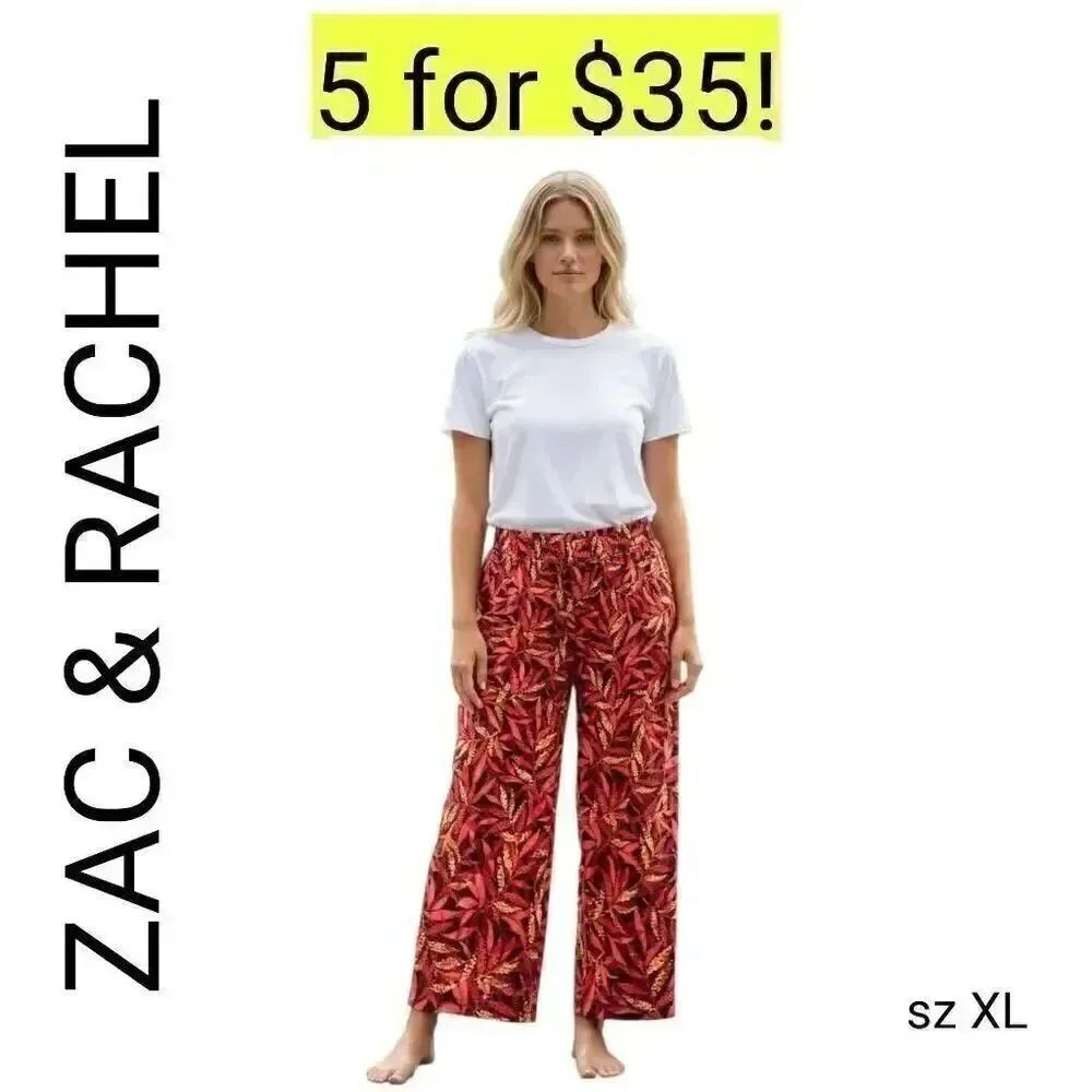 Lightweight Flowy Colorful Boho Hippie Elastic Waist Ankle Pants Sale 5 for 35